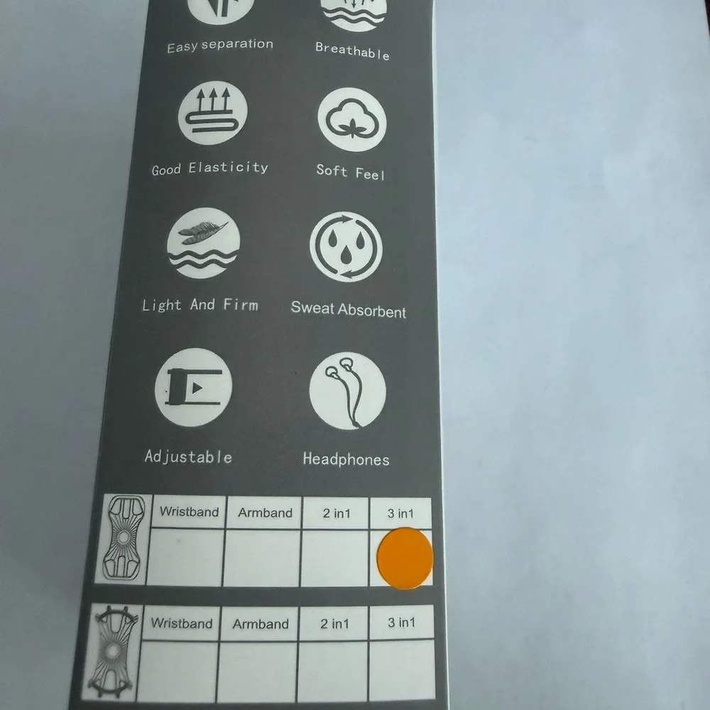 Source Unknown Black and White Sports Armband
